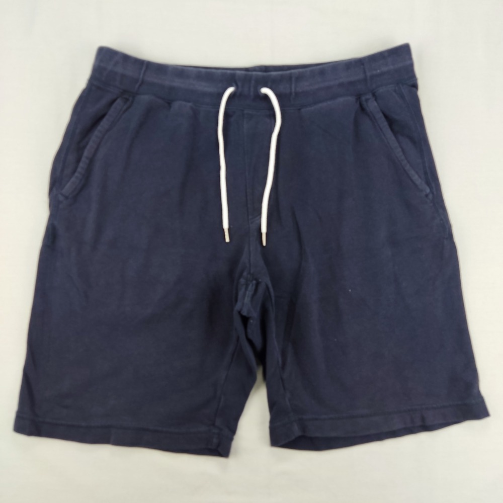 Uniqlo Shorts Mens L Navy Blue Sweat Shorts Casual Drawstring Pockets 405235
